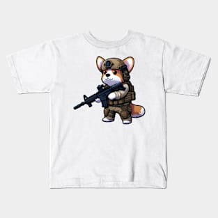 Tactical Corgi Kids T-Shirt